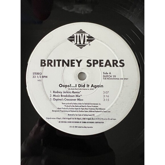 Britney Spears Oops I Did It Again! 12" Vinyl Single Promo Jive WARPED PLAYS OK - Picture 2 of 4